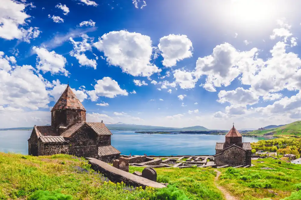 Sevanavank and Sevan Lake